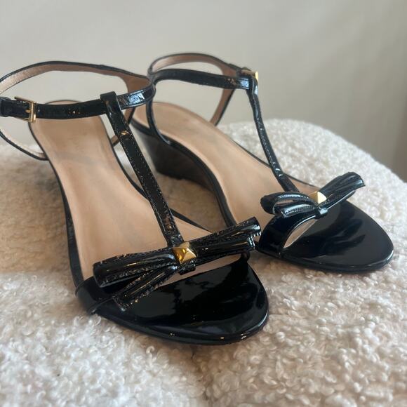 Kate Spade Black Strappy Wedge Sandals size 8 - Picture 10 of 10
